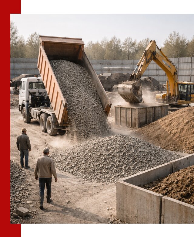 Доставка нерудных материалов с погрузкой и разгрузкой в Полевском