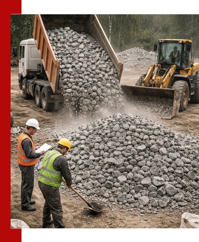 Гранитный щебень фракция 70-150 доставка в Полевском