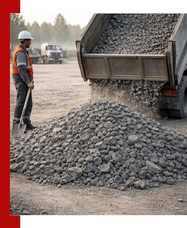 Гранитный щебень фракции 100–201 для строительства в Полевской