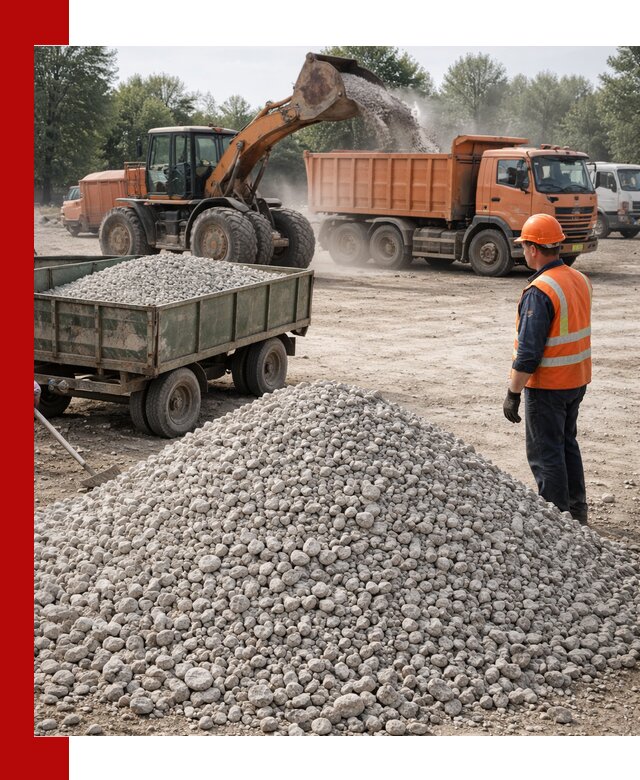 Доставка известнякового щебня фракция 20–40 в Полевском