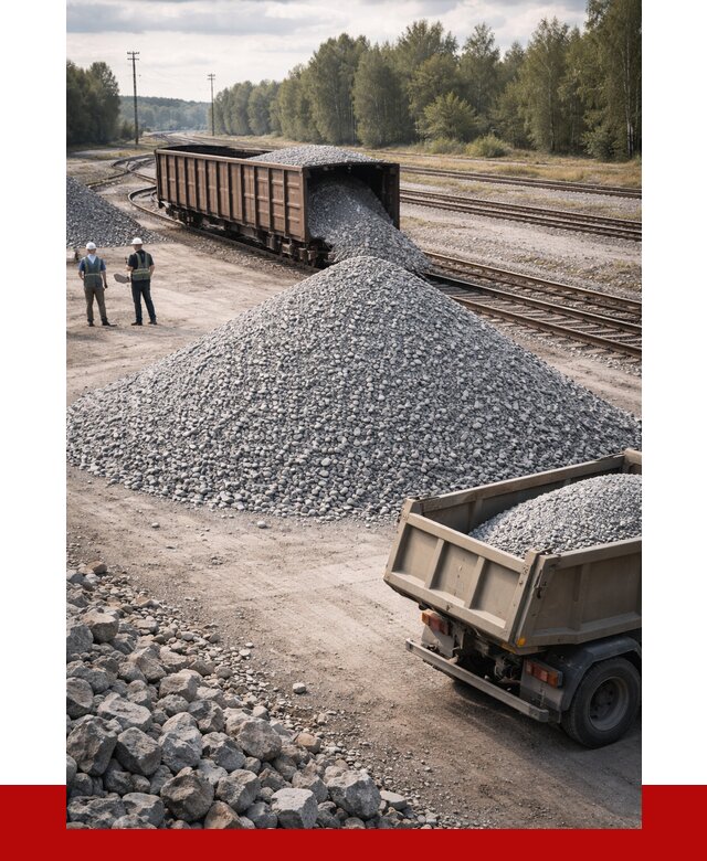 Железнодорожный щебень 20-60 в Полевской от 1745 р. | ПРОНЕРУДПлв