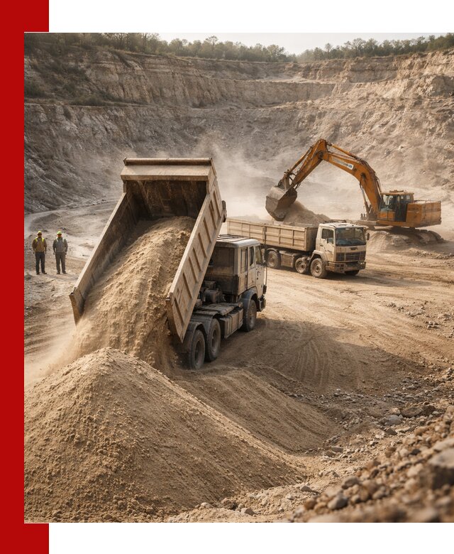 Карьерный песок навалом с доставкой в Полевском