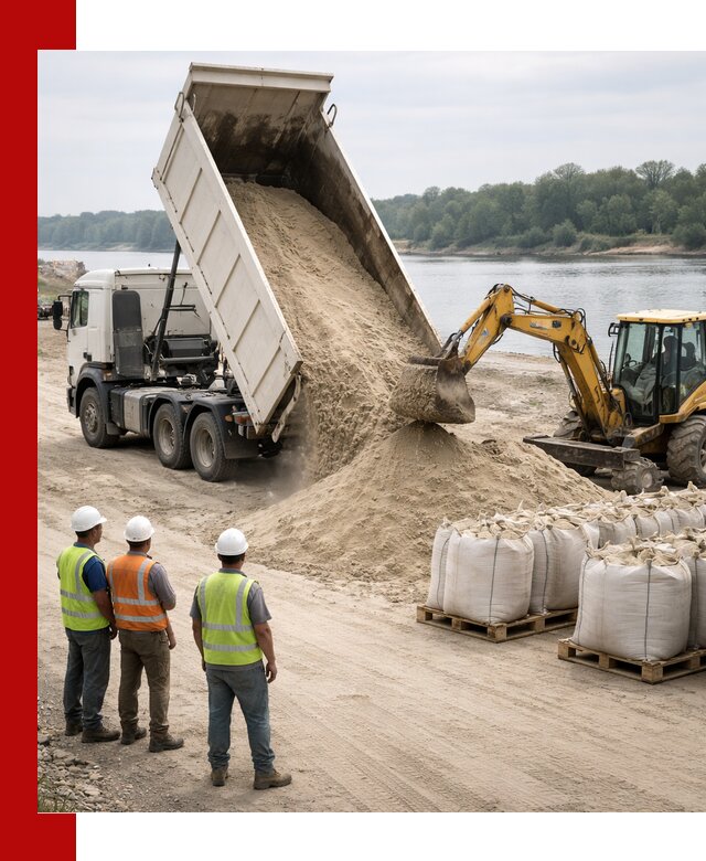 Доставка речного песка в Полевском самосвалами и погрузкой
