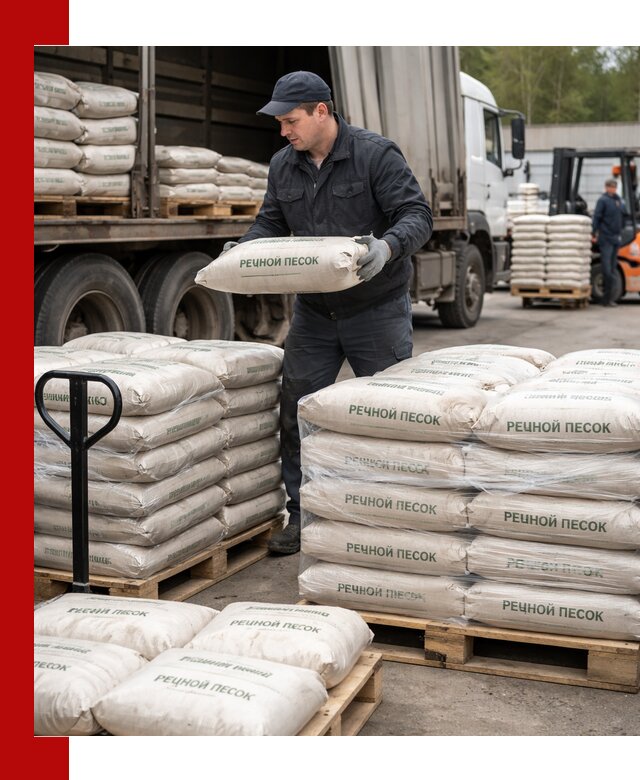 Речной песок в мешках с доставкой в Полевском