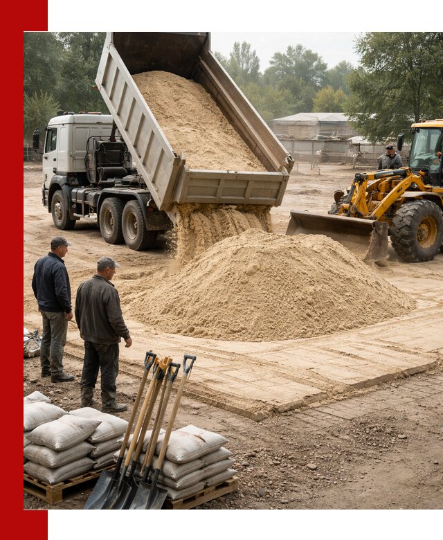 Доставка мытого песка в Полевском с самосвалами по выгодной цене