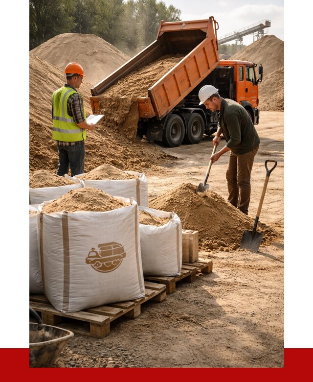 Строительный песок в Полевской от 2258 р. с доставкой, ПРОНЕРУДПлв