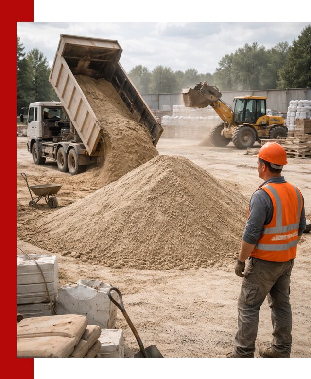Доставка строительного песка с самосвалом в Полевской