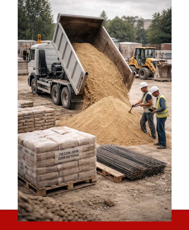 Песок для бетона в Полевском от 2566 р. с доставкой, ПРОНЕРУДПлв