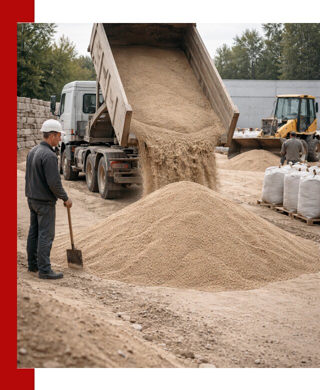 Кварцевый песок фракция 0–3 мм с доставкой в Полевском