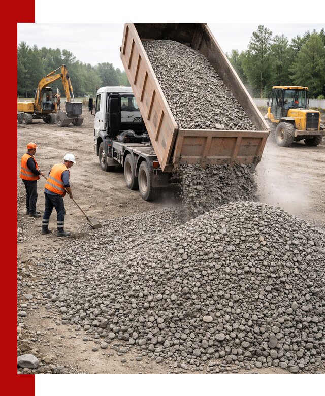 Доставка гравия фракции 40-70 в Полевской оптом и в розницу