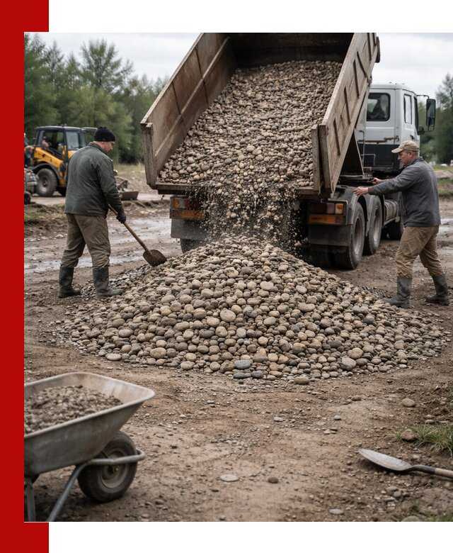 Доставка гальки речной оптом и в розницу в Полевском