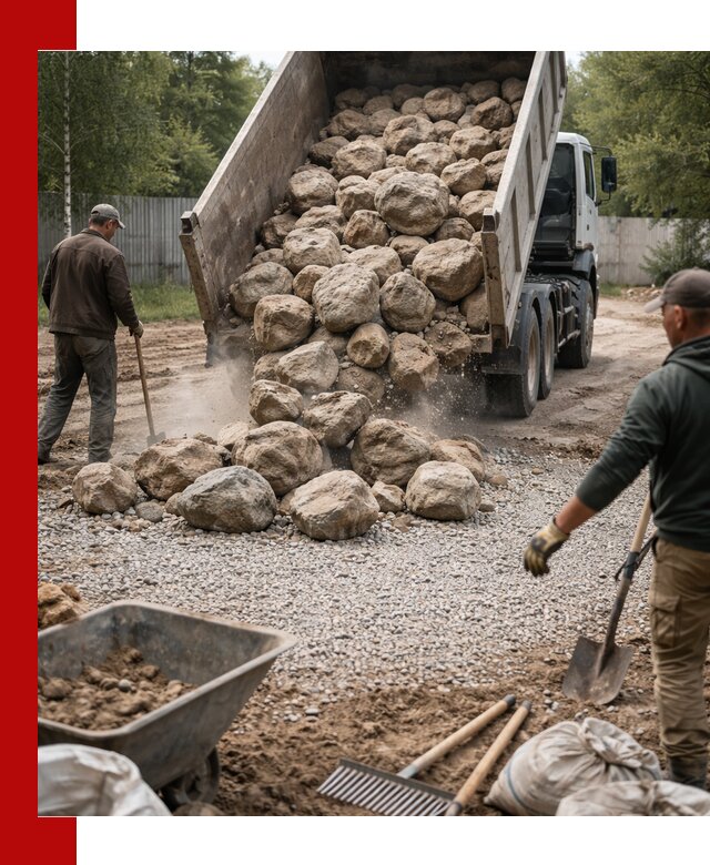 Доставка и укладка булыжника в Полевском