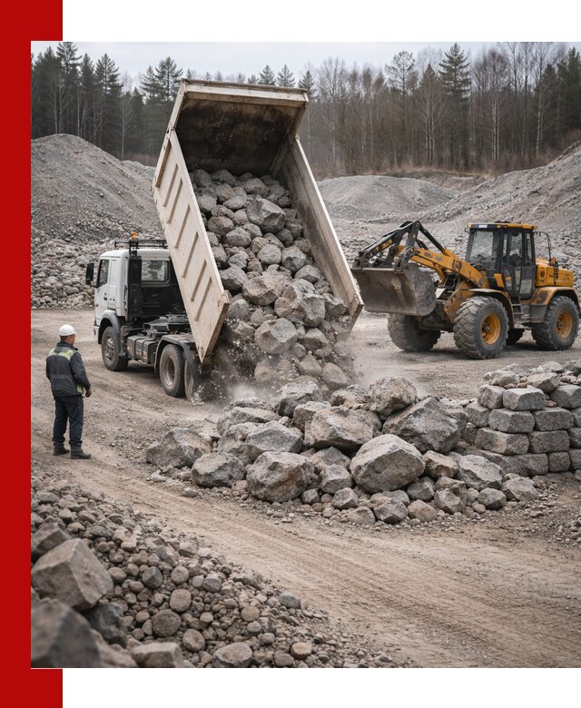 Доставка и продажа бутового гранитного камня в Полевском