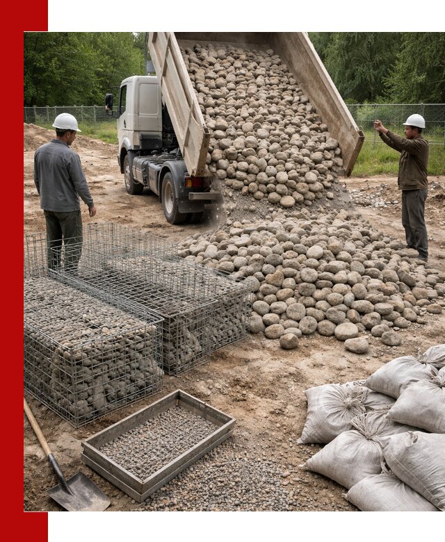 Камень для габионов фракция 70–151 в Полевской