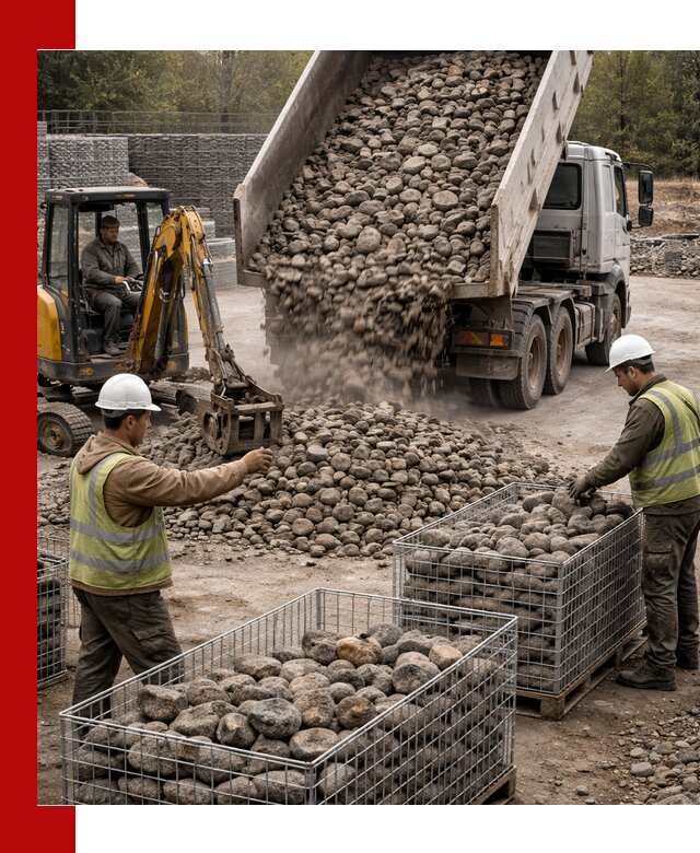 Камень для габионов фракция 100–201 в Полевской