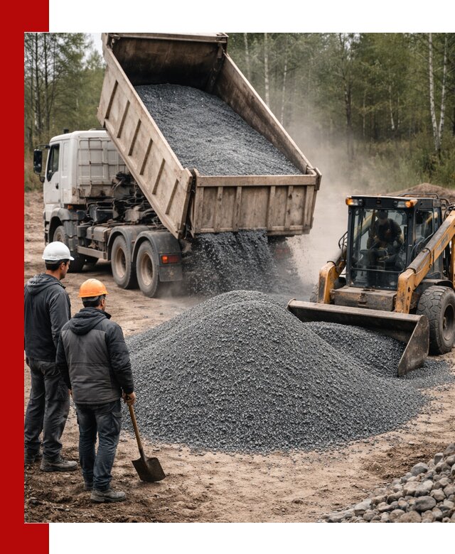 Гранитный отсев 0-5 с доставкой и разгрузкой в Полевском