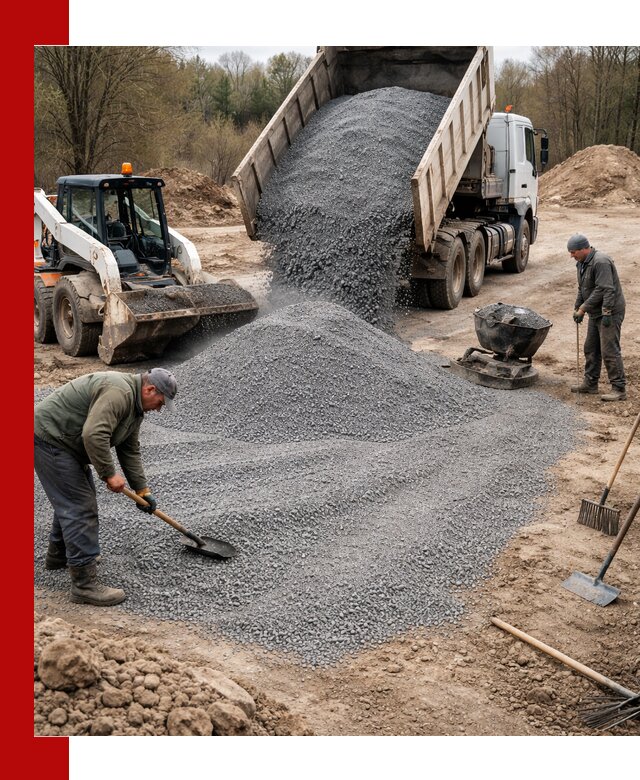 Отсев для подсыпки в Полевском — доставка и подсыпка на участок