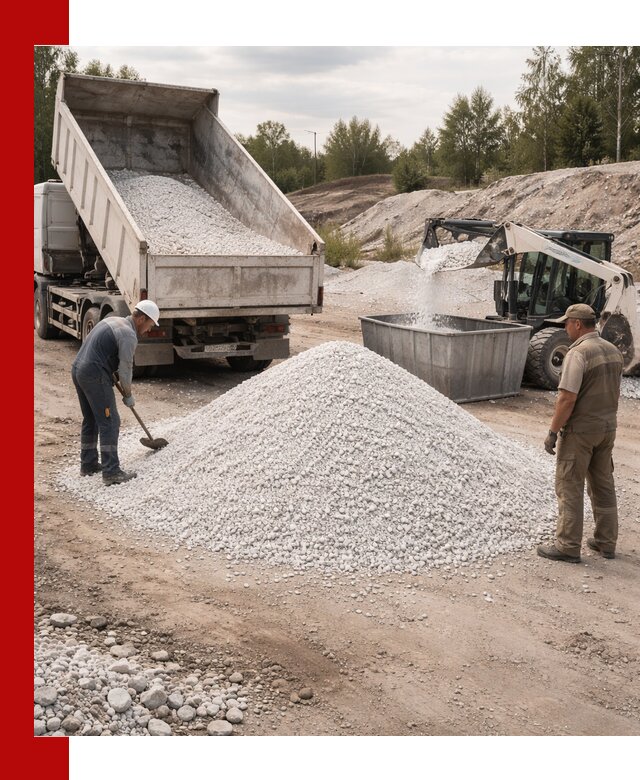 Доставка и продажа белой мраморной крошки в Полевском