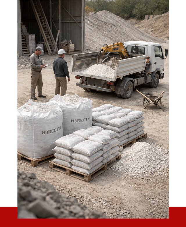 Известь строительная в Полевской с доставкой от 4311 р. | ПРОНЕРУДПлв