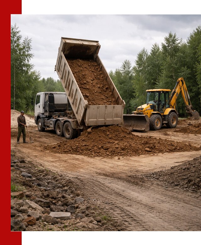 Доставка суглинка самосвалами в Полевском подсыпка и планировка