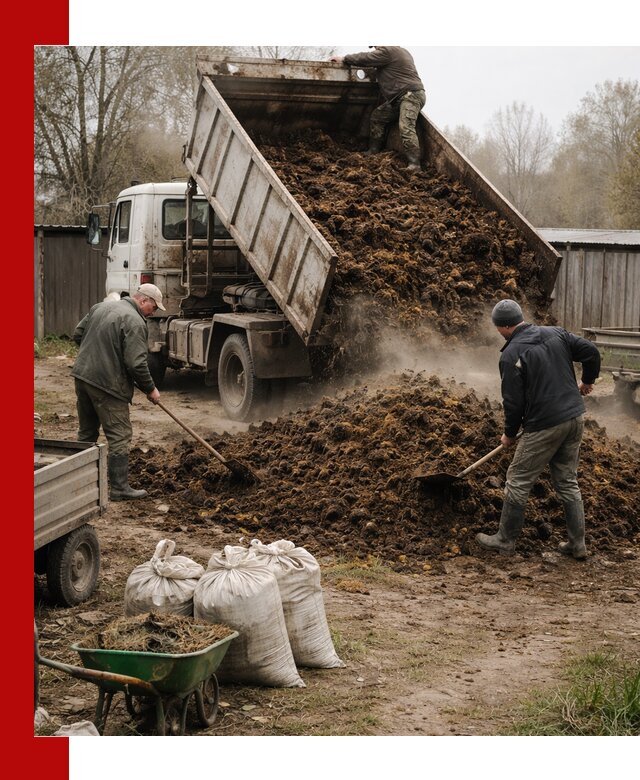 Доставка коровьего навоза самосвалом в Полевском