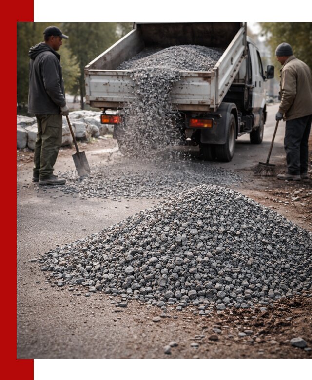 Гранитная крошка для посыпки дорог и тротуаров в Полевском