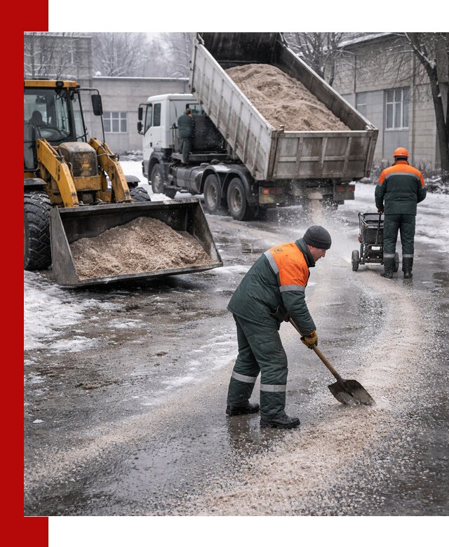 Реагент против гололеда с доставкой и нанесением в Полевском