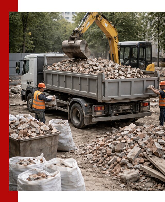 Вывоз строительного мусора в Полевском с самосвалами и контейнерами