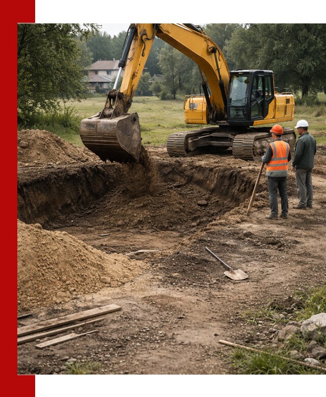 Рытье котлована под фундамент в Полевском (быстро и недорого)