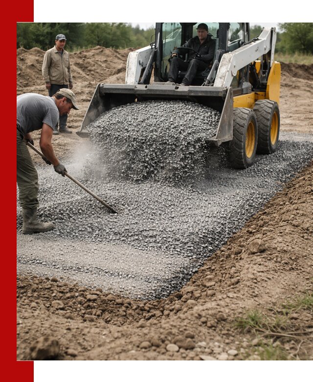 Устройство щебеночной подушки в Полевском для дорог и фундаментов